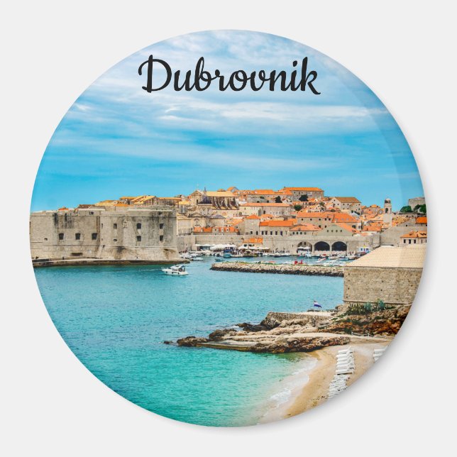Aimant Tableau de la plage de Dubrovnik (Devant)