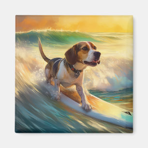 Aimant Tableau de surf de plage beagle