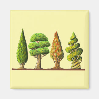 Aimant tableau des trois arbres sculptés dessin digital