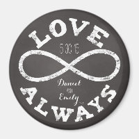 Tableau Noir Date de Mariage et Noms Amour Infini