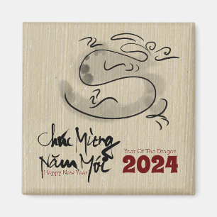 Aimant Tableau original Dragon Nouvel An vietnamien 2024