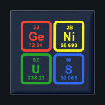 Aimant Tableau périodique des éléments de génie Science<br><div class="desc">Tableau périodique des éléments de génie Science aimant . Conception scientifique de tableau des éléments de couleur primaire mignonne. Parfait pour tout geek,  nerd ou amateur de science.</div>