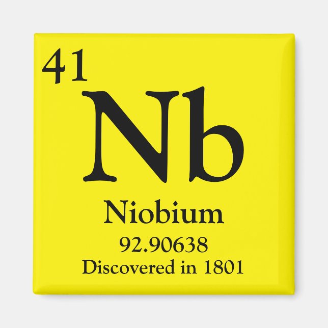 Aimant Tableau périodique du niobium (Devant)