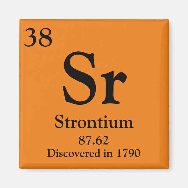 Aimant Tableau périodique du strontium (Devant)