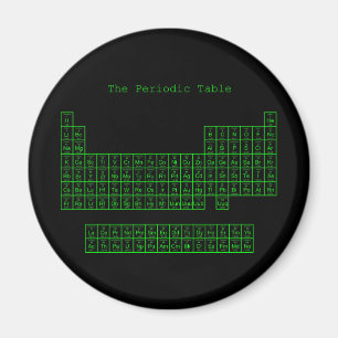 Aimant Tableau périodique néon vert