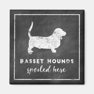 Aimant Tableau vintage de chiens de basset ici corrompu