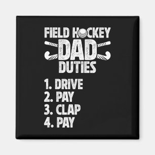 Aimant Tâches de papa de hockey sur gazon Papa d'un joueu