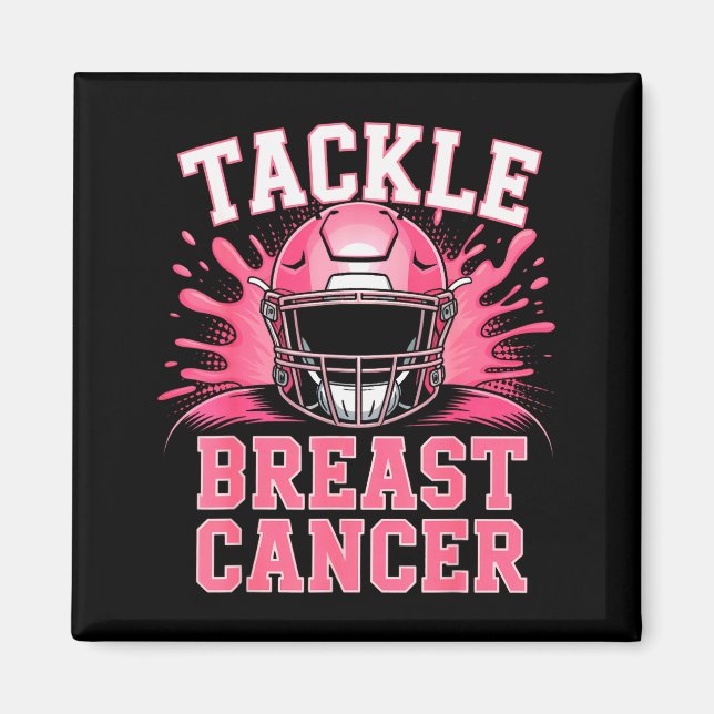 Aimant Tackle Football Breast Cancer Awareness Nk Ribbon  (Devant)