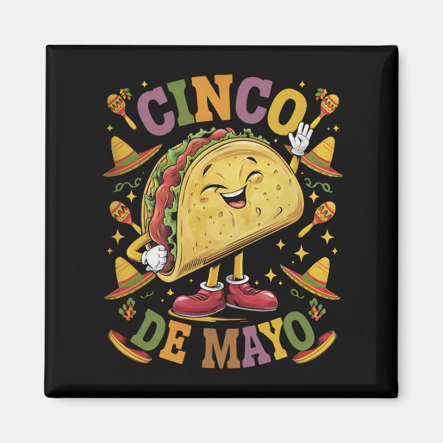 Aimant Taco de Danse Drôle Fête de Cinco De Mayo Party (Devant)