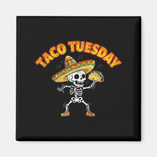 Aimant Taco mardi danse squelette drôle cinco de mayo