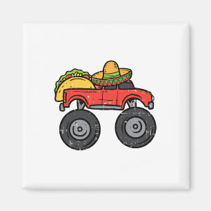Aimant Taco Monster Truck Sombrero Cinco De Mayo Mexique