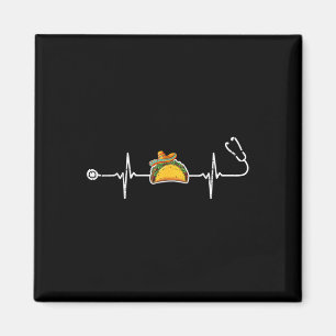 Aimant Taco Sombrero Heartbeat Stethoscope Cinco De Mayo