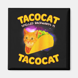 Aimant Tacocat écrit à l'envers est tacocat chat mème tac