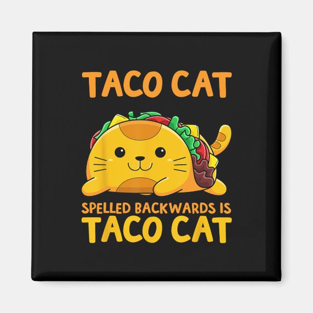 Aimant Tacocat épelé à l'envers Chemise Taco Cat Cinco De (Devant)