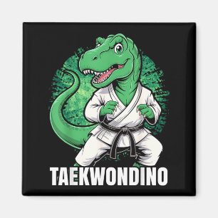 Aimant Taekwondo drôle T Rex dinosaure mignon arts martia