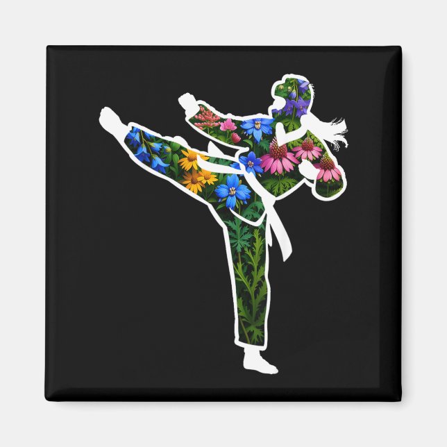 Aimant Taekwondo Karaté Floral (Devant)