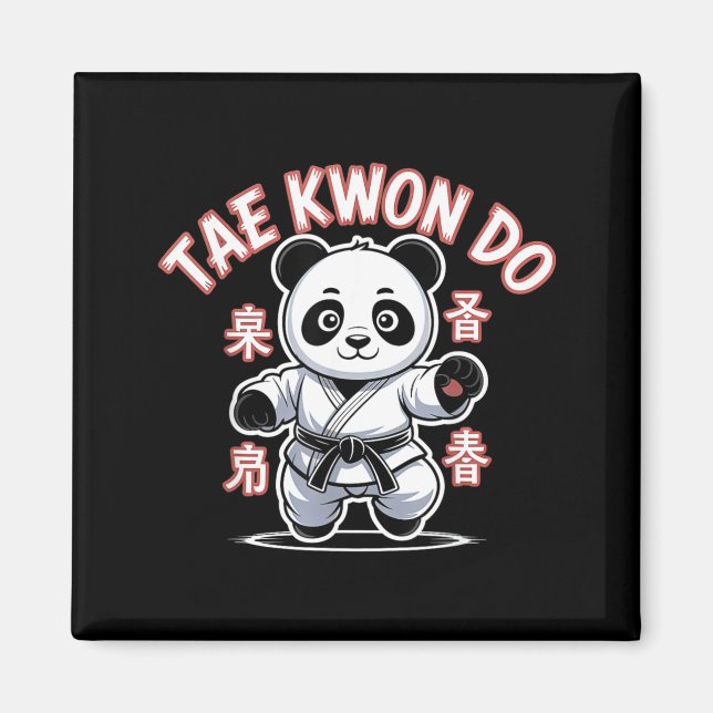Aimant Taekwondo Panda Drôle Tkd Coréen (Devant)
