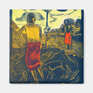 Aimant Tahitian Femmes et Chien, Gauguin