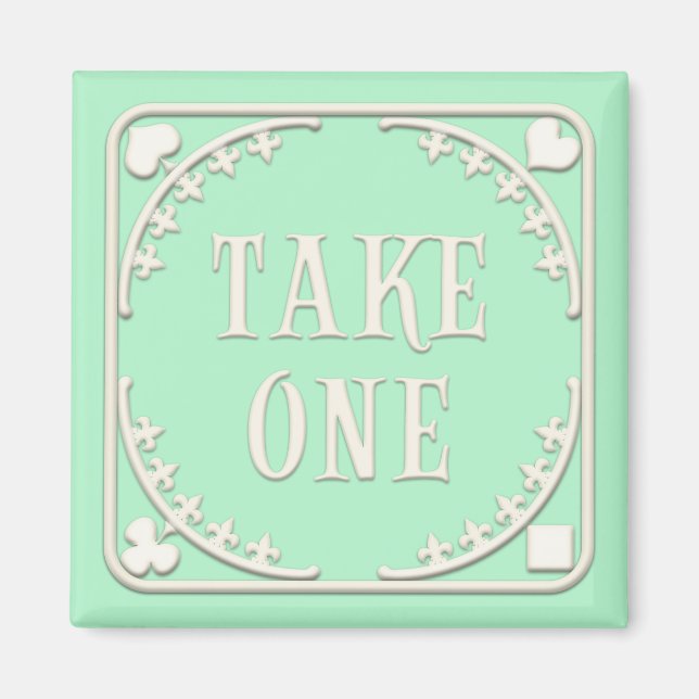 Aimant "Take One" Wonderland Tea Party Entitrant Vert (Devant)