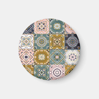 Aimant Talavera Indian : Patchwork, Ethnic Mosaic.