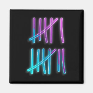 Aimant Tally Marks 67 Mème Coloré Compter 6 7 Brainrot