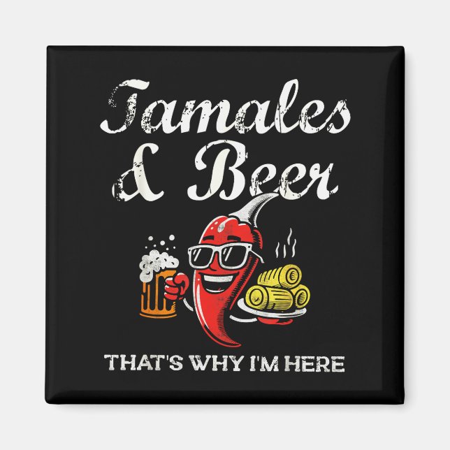 Aimant Tamales &amp; Beer Funny Tamale Season Mexican Chr (Devant)