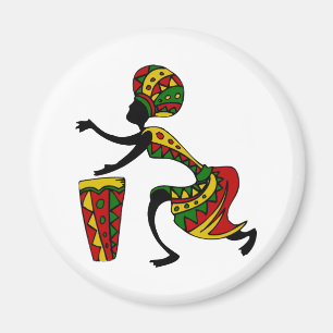 Aimant tambour africain Animé