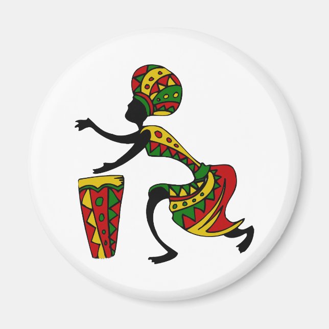 Aimant tambour africain Animé (Devant)