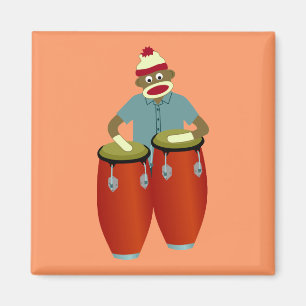 Aimant Tambours de Conga de singe de chaussette
