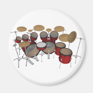 Aimant Tambours : Kit de tambour rouge : modèle 3D :