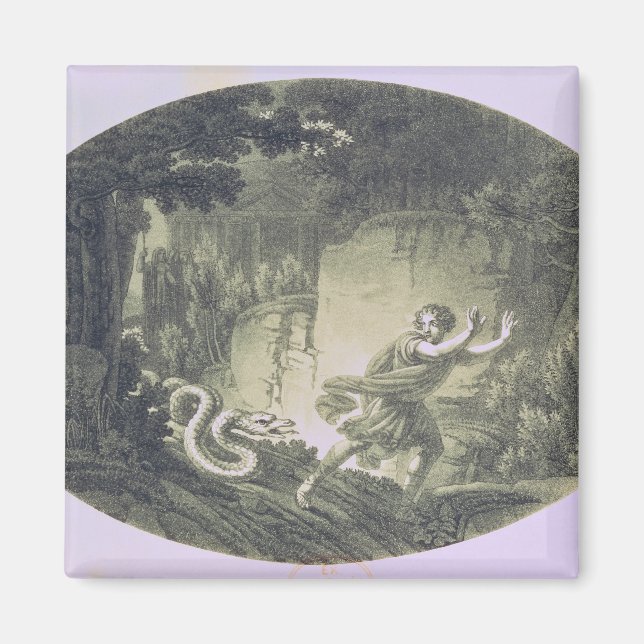 Aimant Tamino poursuivi par un serpent géant (Devant)