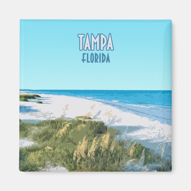 Aimant Tampa Beach Floride Vintage (Devant)