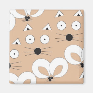 Aimant Tan de motif de chat et de souris