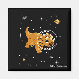 Aimant Tan Triceratops Dinos Dans L'Espace