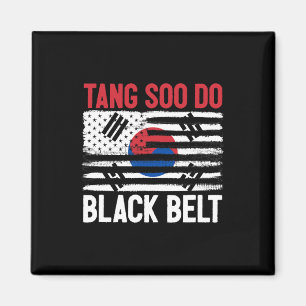 Aimant Tang Soo Do Black Belt Karate Fighter Coréen Marti