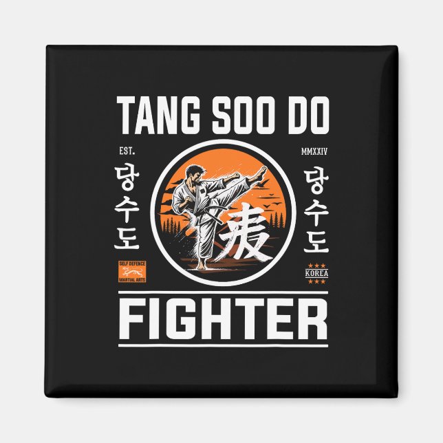Aimant Tang Soo Do Fighter - Pour Le Ventilateur Du Karat (Devant)
