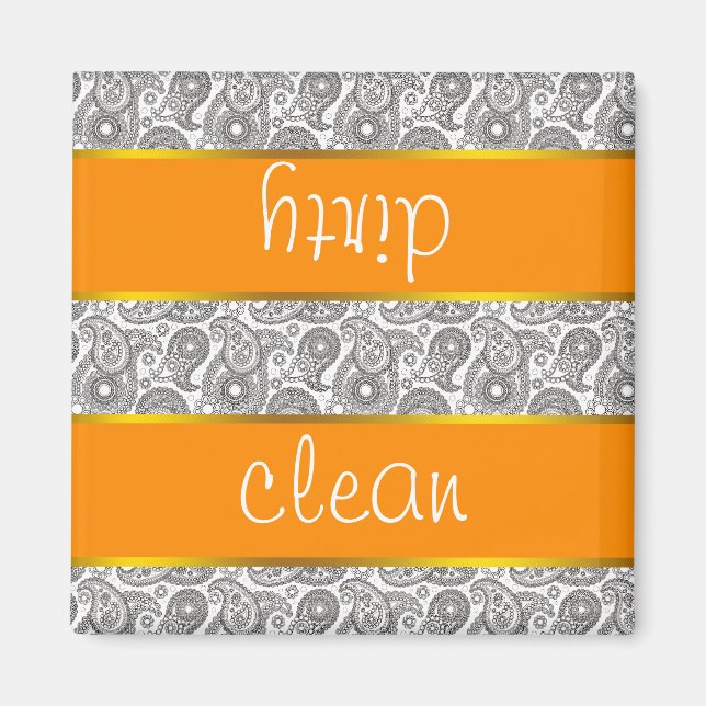 Aimant Tangerine Black Paisley (Devant)