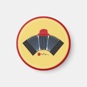 Aimant Tangon argentin Fedora et Rose rouge