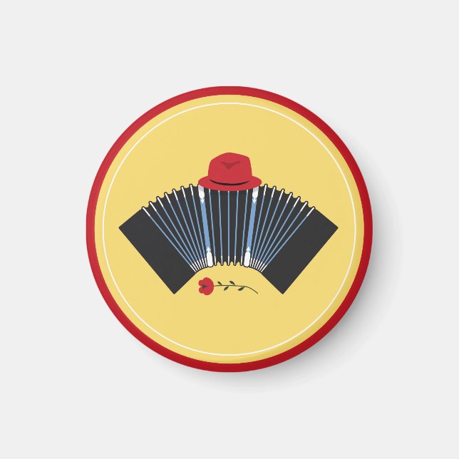 Aimant Tangon argentin Fedora et Rose rouge (Devant)