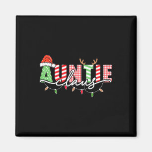Aimant Tante Claus Feux de Noël Lumières Pyjama Famille M