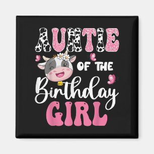 Aimant Tante De L'Anniversaire Fille Ferme Vache 1er Anni