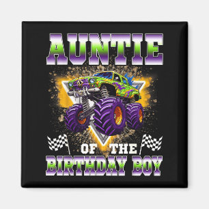 Aimant Tante du garçon anniversaire camion monstre annive
