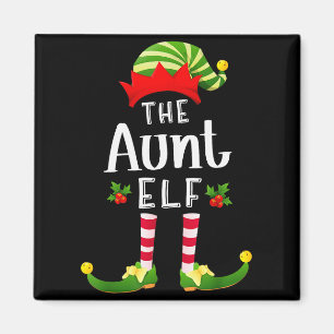 Aimant Tante Elfe de Noël Pyjama Assorti Fête de X-mas