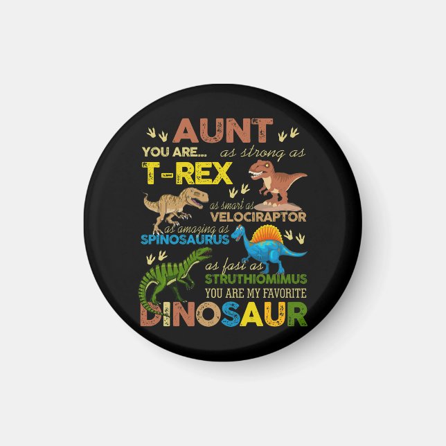 Aimant Tante Enfants Vous Êtes Mon Dinosaure Favori (Devant)