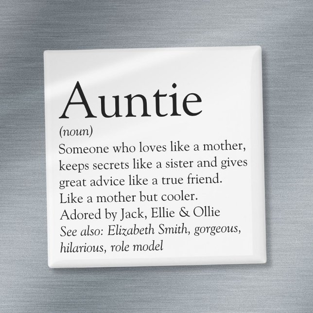 Aimant Tante la Meilleure du Monde, Définition de Tante (Fun Best Ever Aunt Auntie Definition Quote Magnet)