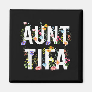 Aimant Tante Tifa - Fleurs Sauvages Rétro Floral Féminist