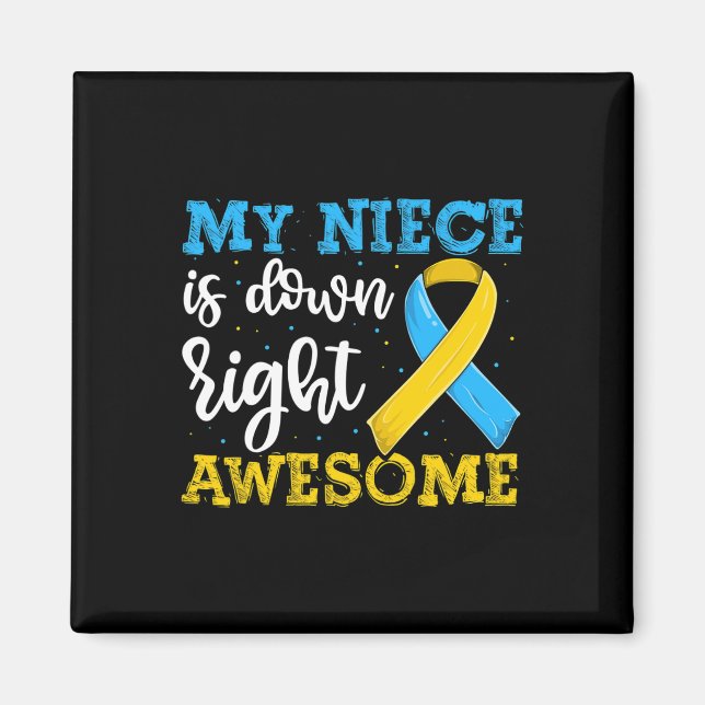 Aimant Tante Trisomie Nièce Vers Le Bas Sensibilisation A (Devant)