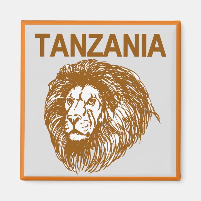 Aimant Tanzanie avec l'aimant au lion (Devant)