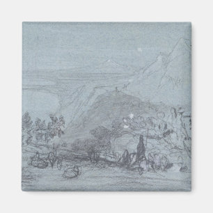 Aimant Taormina, de 'Vues sur la Sicile' (craie & gouache