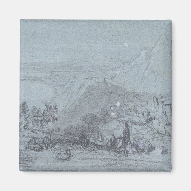 Aimant Taormina, de 'Vues sur la Sicile' (craie & gouache (Devant)